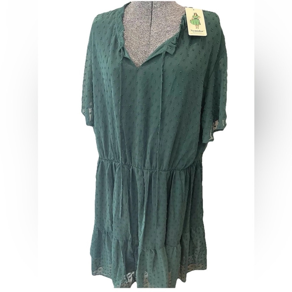 🆕Nemidor plus forest green‎ fit n flare dress-NWT-ladies size 20-fully lined